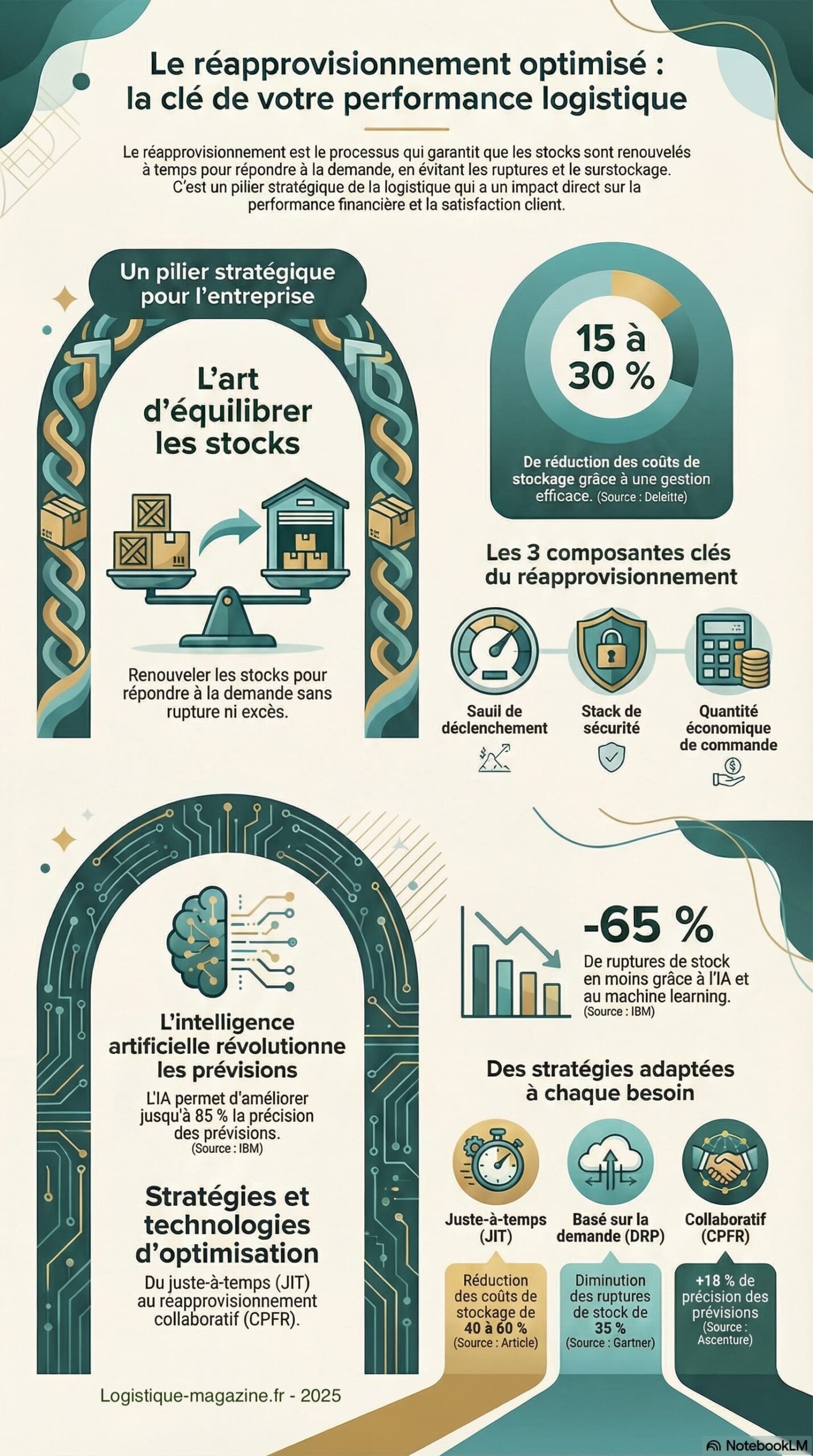 Infographie et réapprovisionnement logistique. 