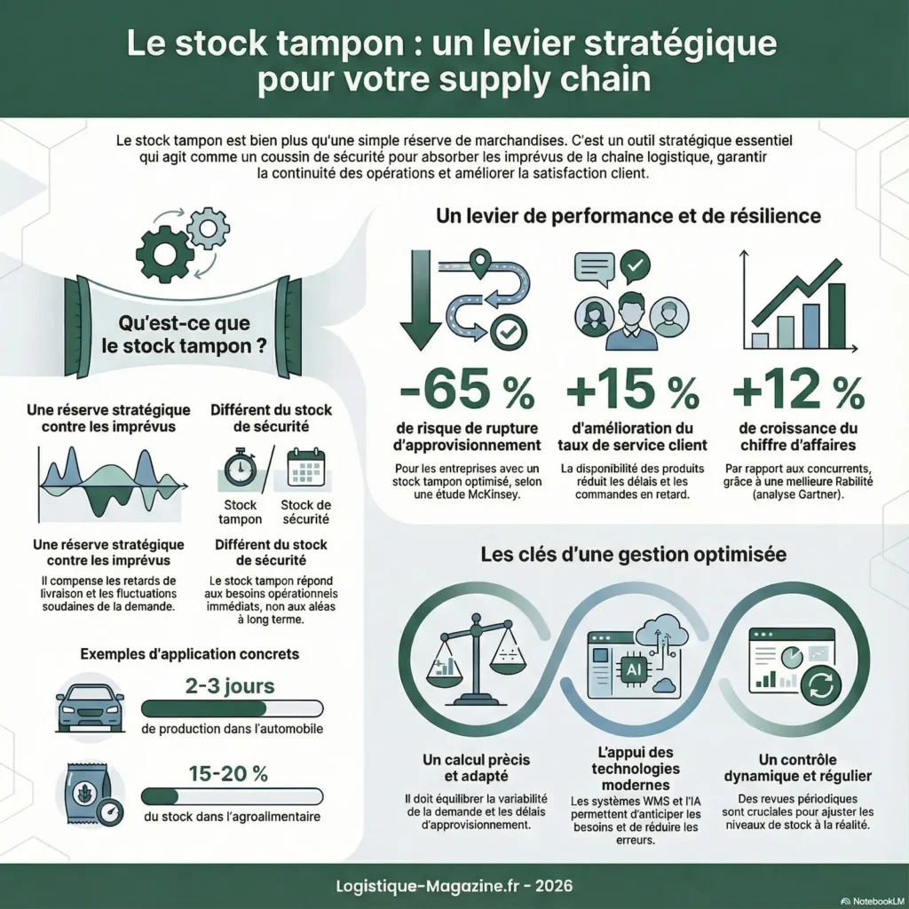 infographie stock tampon levier stratégique pour votre supply chain 2026 logistique-magazine.fr