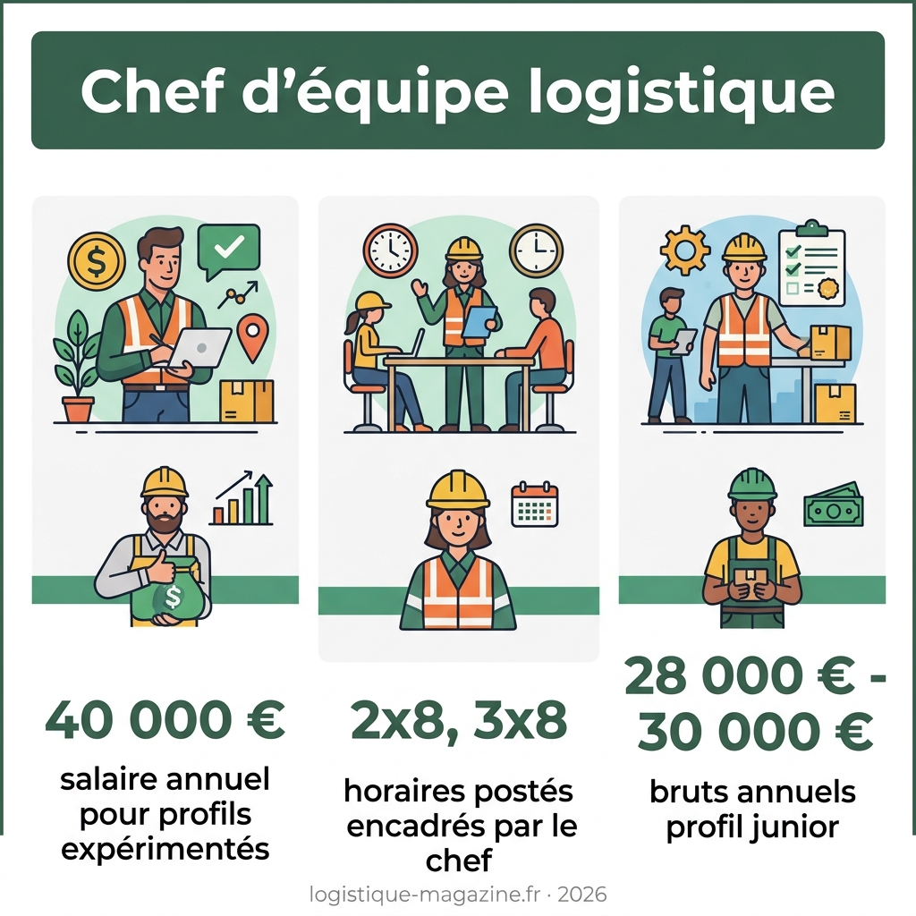 Infographie — chef d'équipe logistique